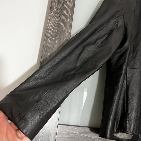Valerie Stevens Sleek 100% Lamb Black Leather Jacket Classic Soft Medium - Picture 3 of 8